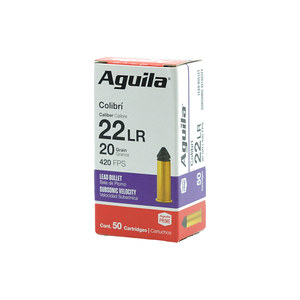 Aguila Colibri .22 Long Rifle Ammo 20 Grain Solid Point - 1B220337