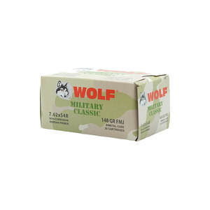 Wolf Military Classic 7.62x54R Ammo 148 Grain Full Metal Jacket Bimetal Case - MC76254R148B