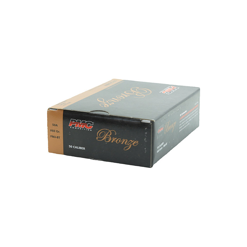PMC Bronze 50 BMG Ammo 660 Grain Full Metal Jacket Boat Tail - 50A