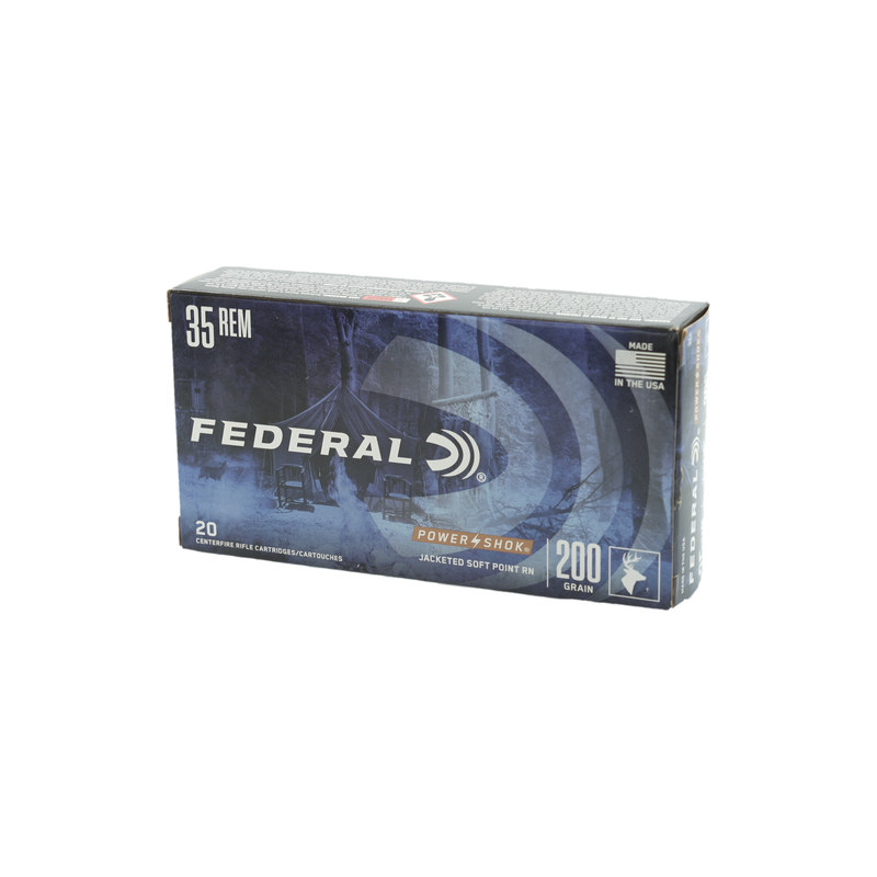 Federal Power-Shok 35 Remington Ammo 200 Grain Jacketed Soft Point - 35A