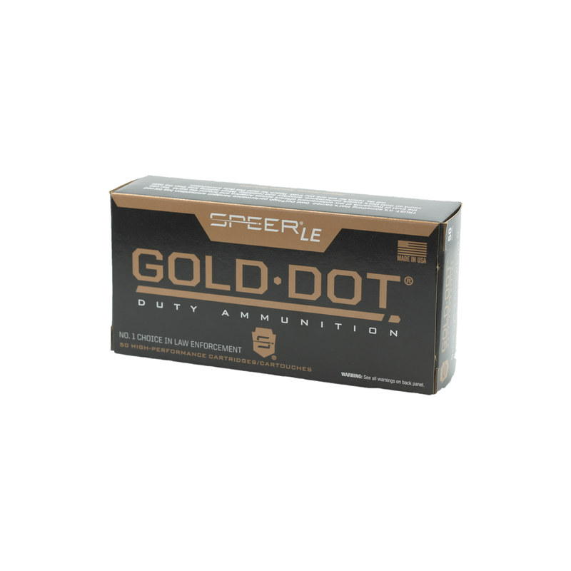 Speer Gold Dot LE Duty 9mm Luger Ammo 147 Grain Gold Dot Hollow Point - 53619
